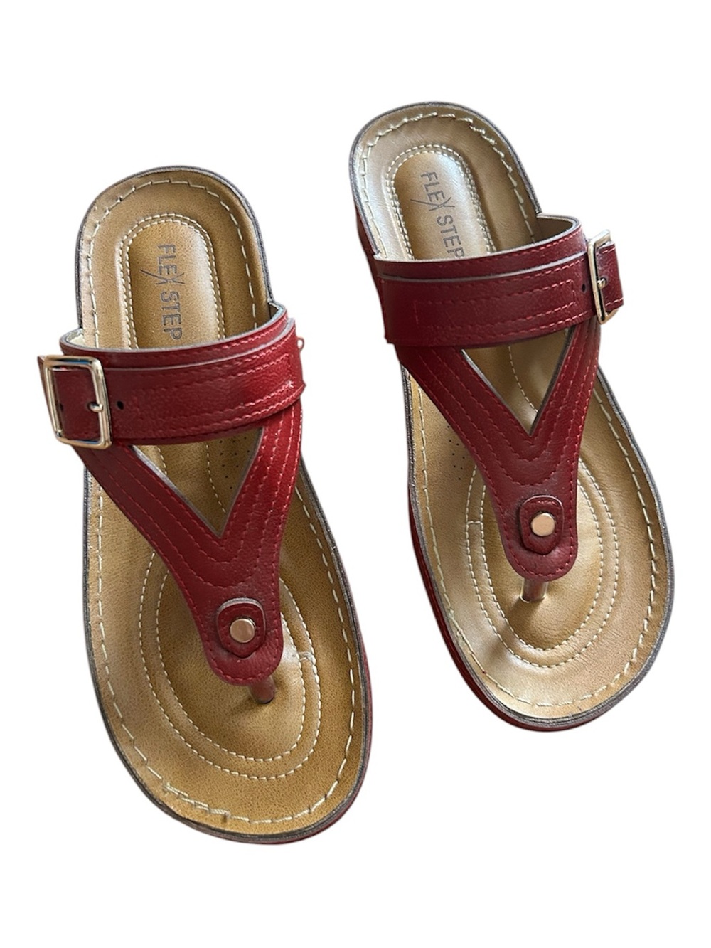 Flex Step Red Thong Sandals